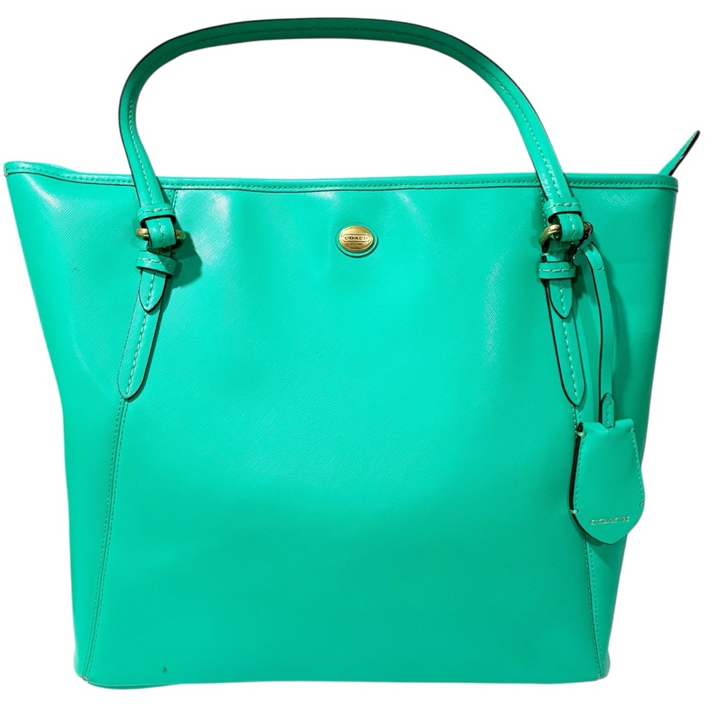 Coach Purse Peyton Saffiano Leather Zip Top Tote Handbag NoA1481-F27349 Green